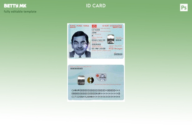 Шаблон за ID на Норвешка во модерен стил